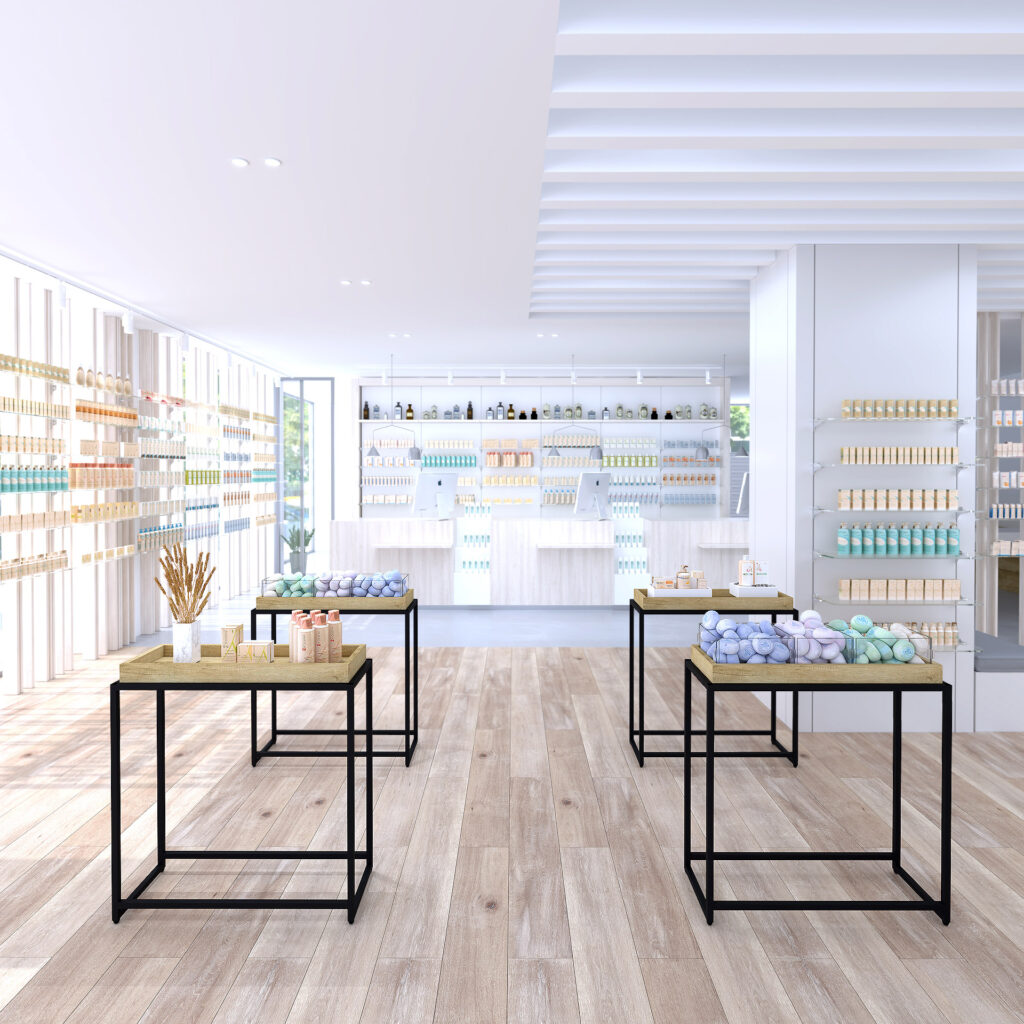 Diseño interior en farmacias.