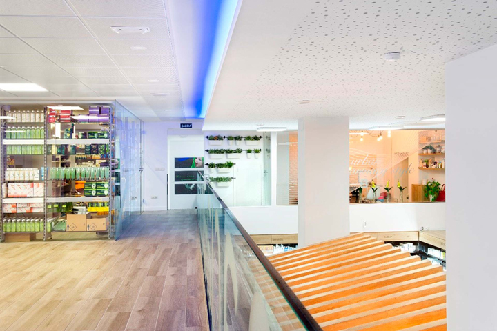 Diseño interior de farmacia.