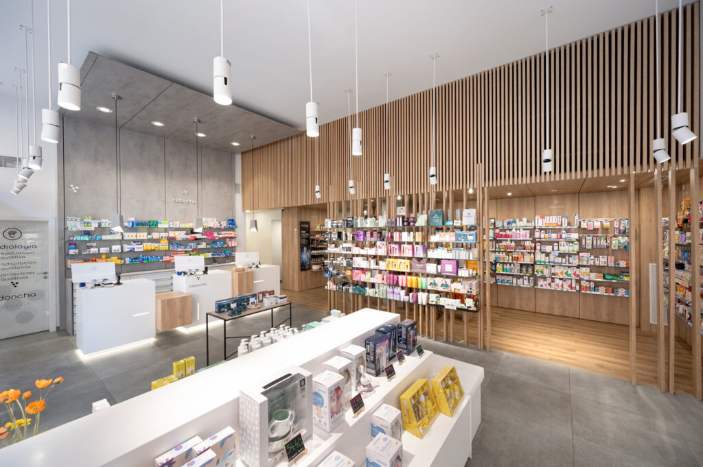 Farmacia moderna de estilo nórdico Cidoncha.